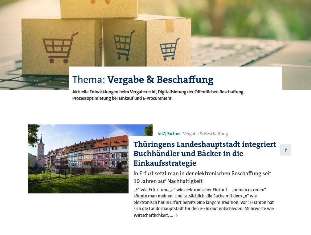 VdZ-Thema: Vergabe und Beschaffung